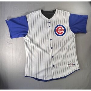 Vintage Majestic MLB Chicago Cubs Baseball Reversible Signed Jersey Size XL‎